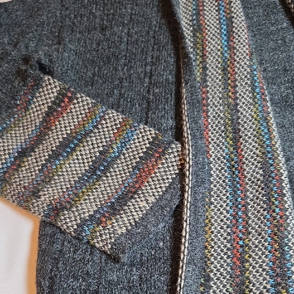 Monoreno Gray Multicolor Fringe Cardigan - Picture 2 of 8